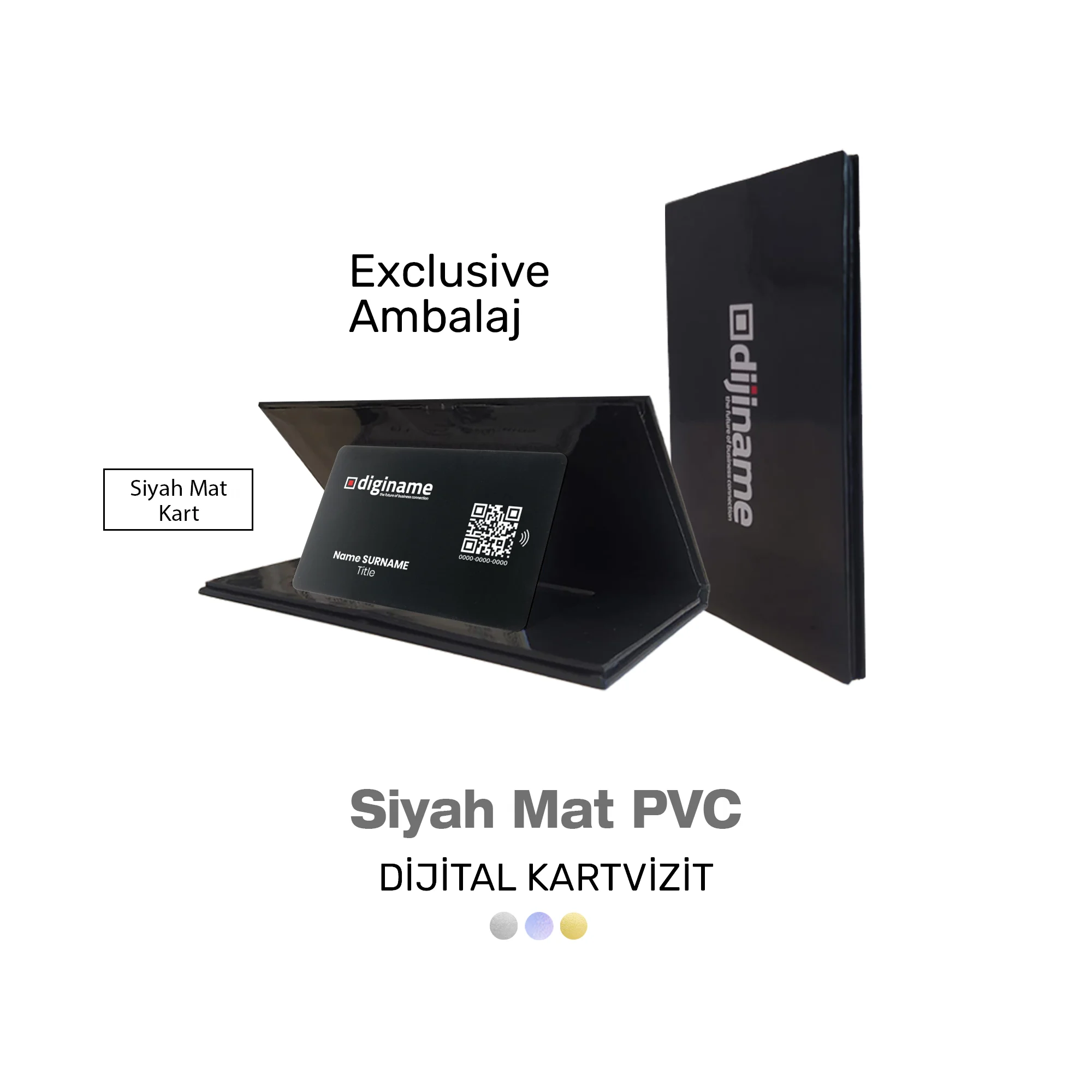 Özel Tasarım Siyah Mat PVC Kart